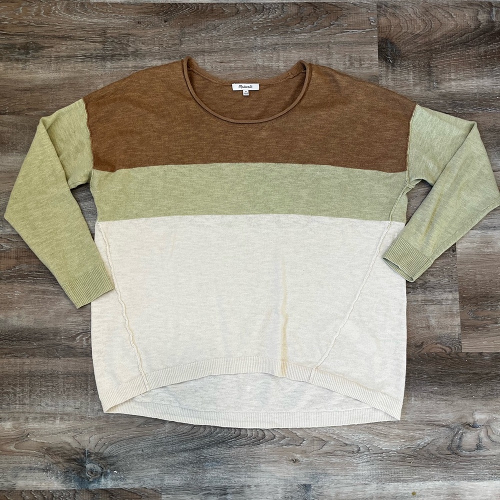 Madewell Palmdale Pullover colorblock sweater - Size Medium